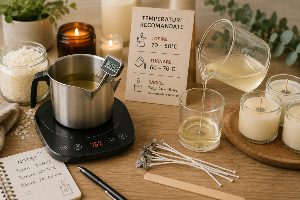 Temperaturi de topire și turnare pentru lumânări