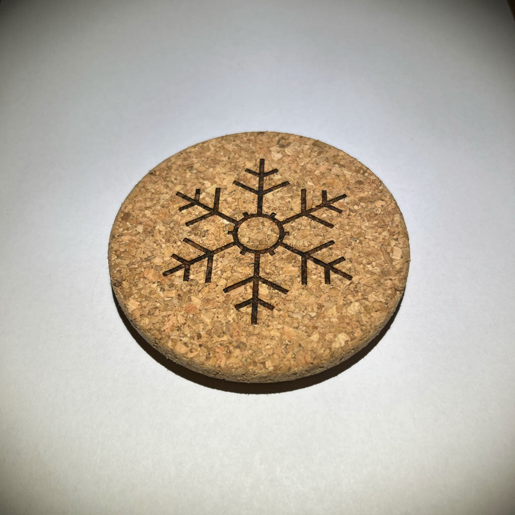 Snow Flake - Cork cover for containers - 82mm